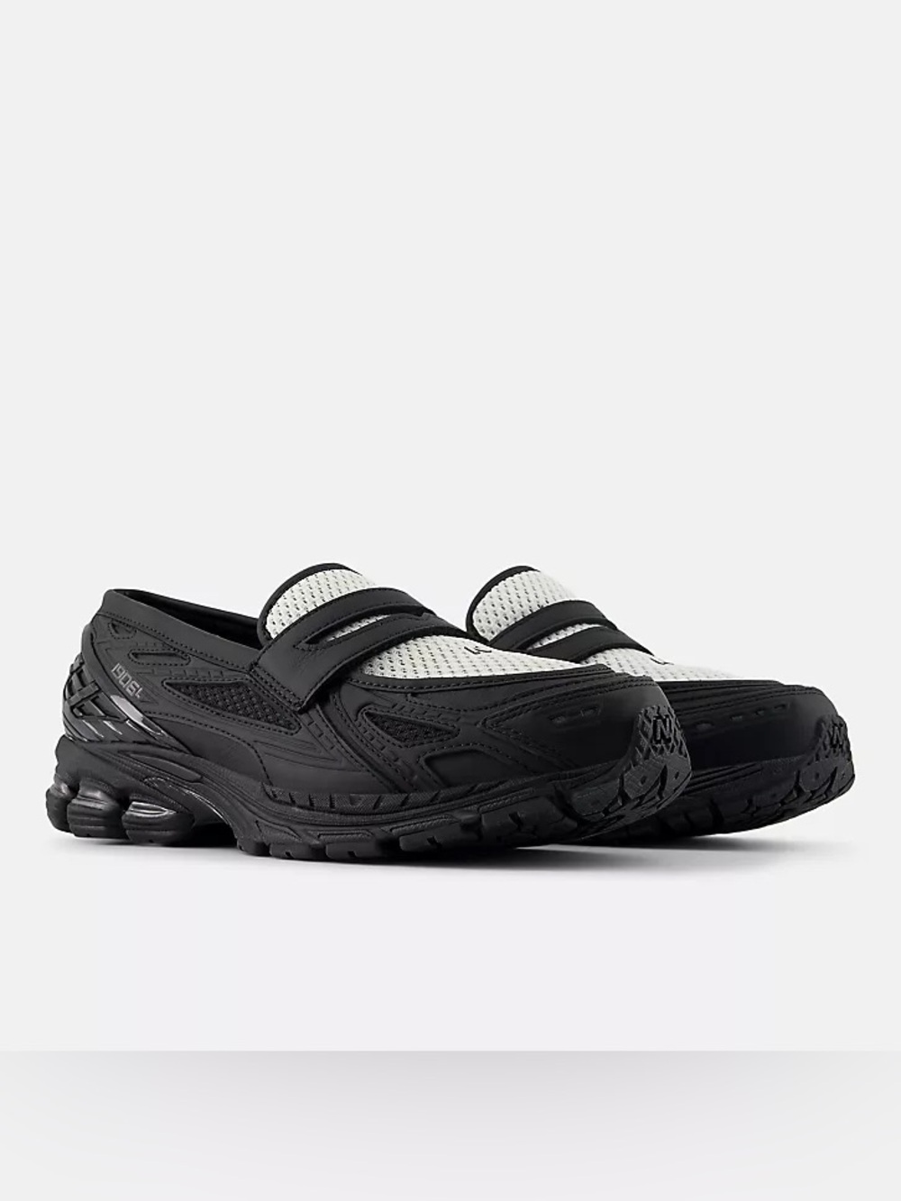 New Balance 1906L Black and White Mesh Slip-On Athletic Loafers